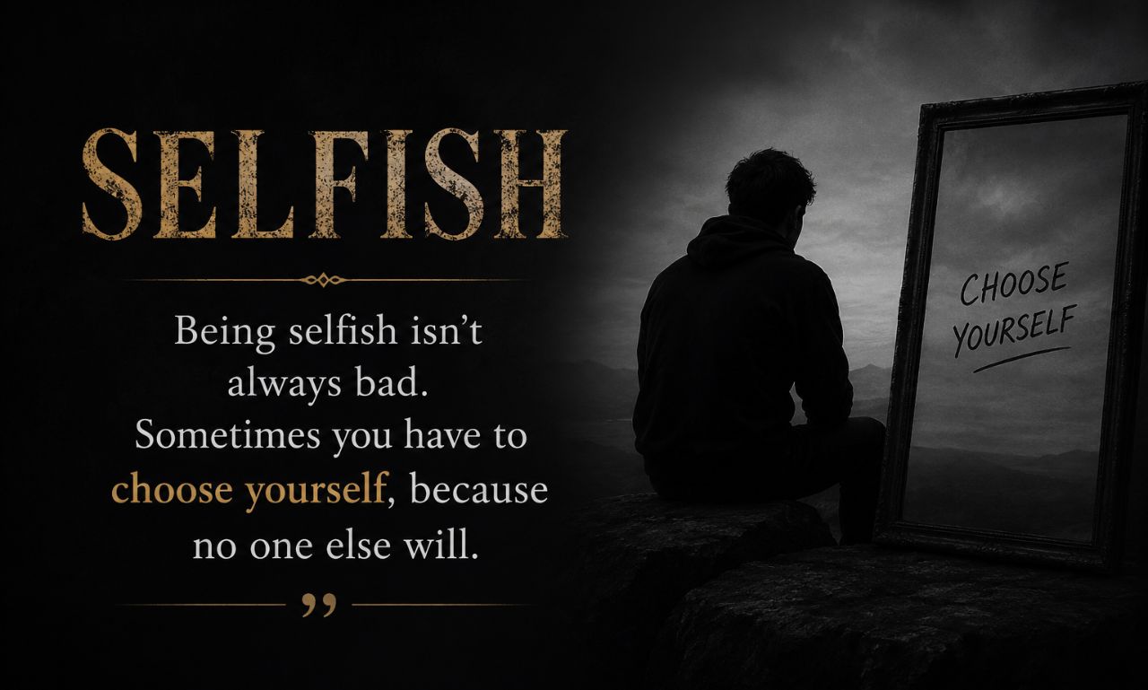 Selfish quote about toxic people and hidden intentions